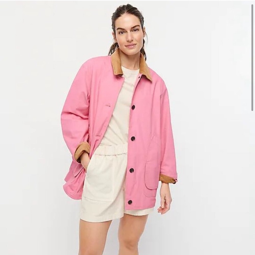 J Crew Pink Chore Relaxed Barn Jacket Size Medium Women's